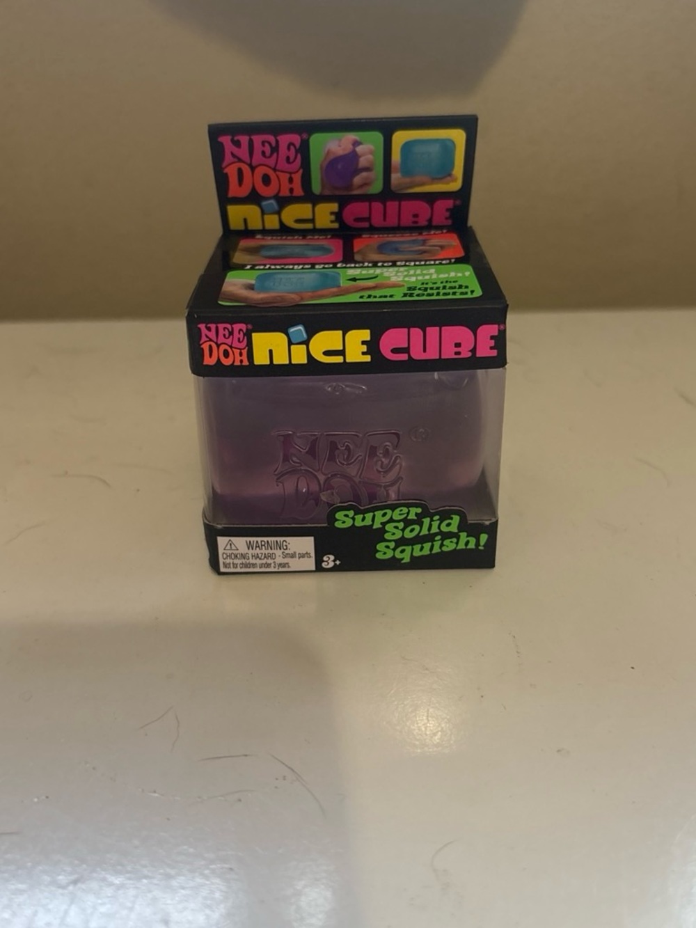 NeeDoh Nice Cube Purple Super Solid Squish Toy